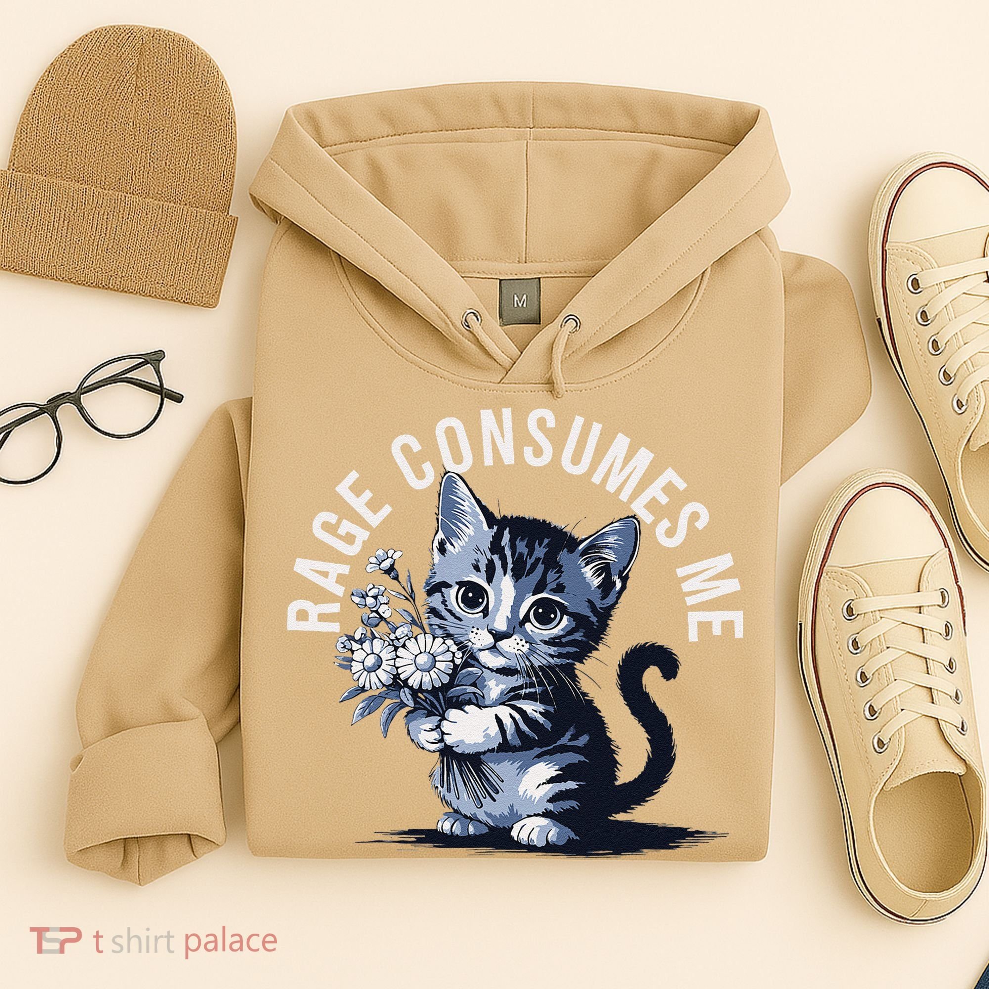 Rage Consumes Me Funny Cat Meme Hoodie