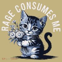 Rage Consumes Me Funny Cat Meme Long Sleeve Shirt thumb 2