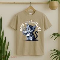 Rage Consumes Me Funny Cat Meme T-Shirt thumb 2