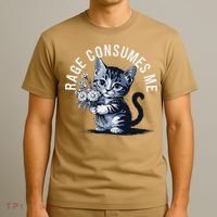 Rage Consumes Me Funny Cat Meme T-Shirt thumb 3