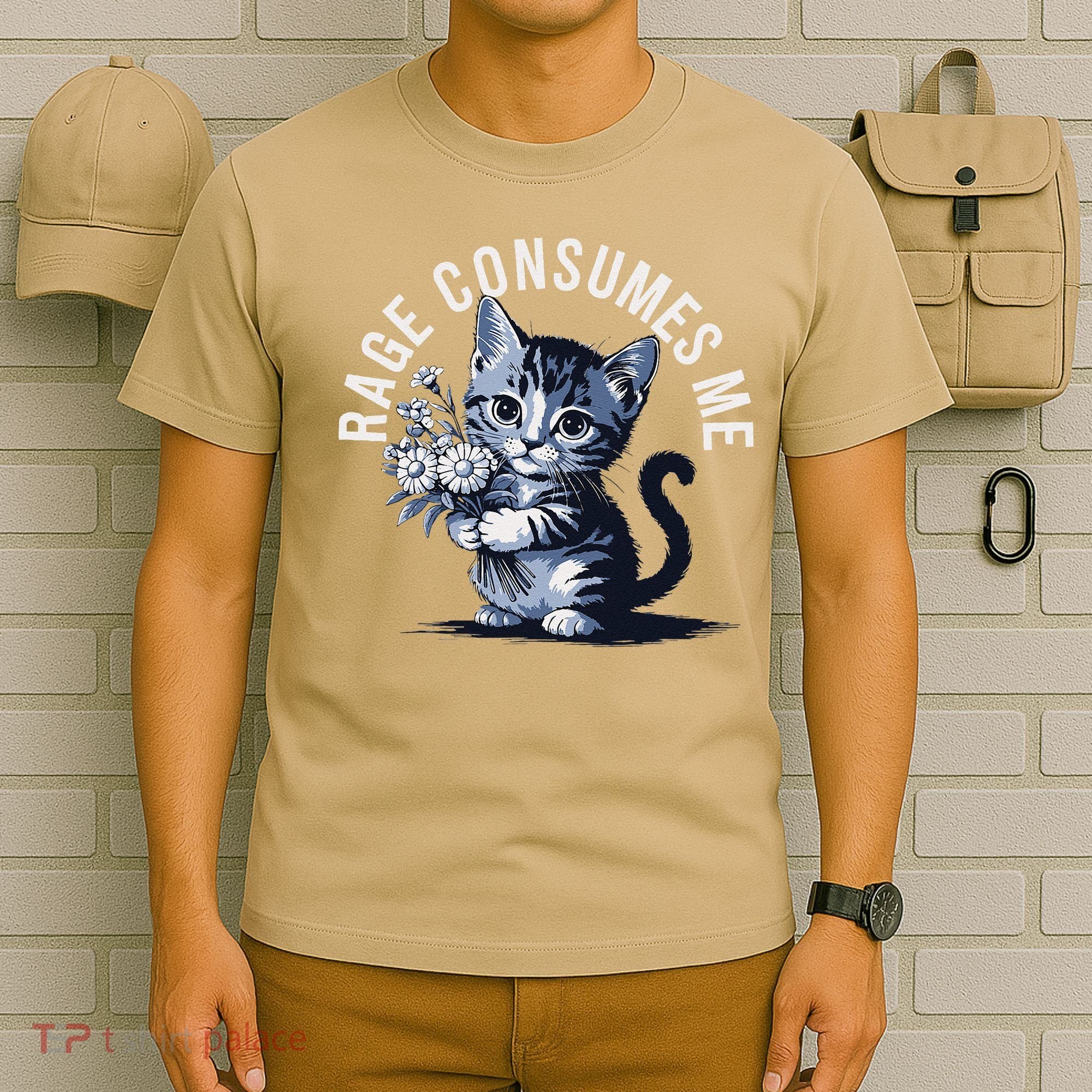 Rage Consumes Me Funny Cat Meme T-Shirt