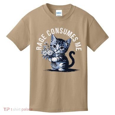Rage Consumes Me Funny Cat Meme Kids T-Shirt
