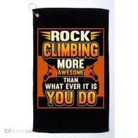 Rock Climbing More Awesome Male Female Climber Funny Gift Golf Towel thumb 0