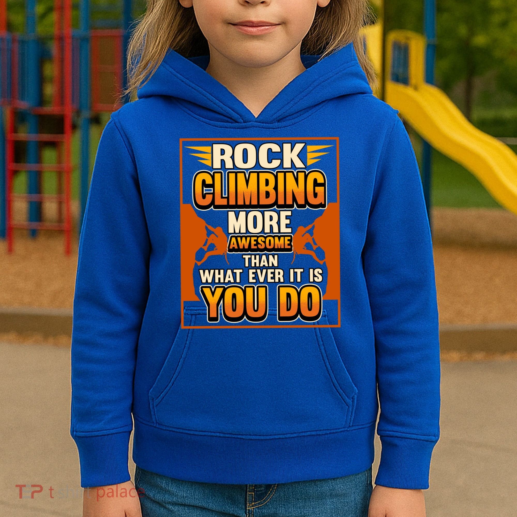 Rock Climbing More Awesome Male Female Climber Funny Gift Kids Hoodie