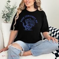 Rage Consumes Me Cat Flower Cute Kitty Cat Meme Comfort Colors T-Shirt thumb 2