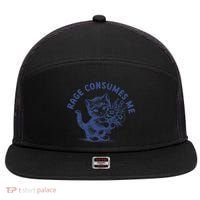 Rage Consumes Me Cat Flower Cute Kitty Cat Meme 7 Panel Mesh Trucker Snapback Hat thumb 0