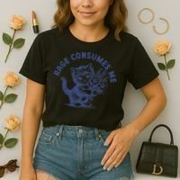Rage Consumes Me Cat Flower Cute Kitty Cat Meme Comfort Colors Boxy T-Shirt thumb 2