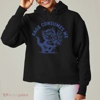Rage Consumes Me Cat Flower Cute Kitty Cat Meme Ladies Heavyweight Boxy Pullover Hoodie thumb 0