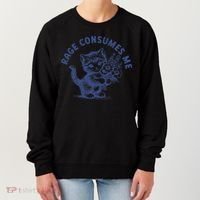Rage Consumes Me Cat Flower Cute Kitty Cat Meme Women's Sweatshirt thumb 0