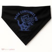 Rage Consumes Me Cat Flower Cute Kitty Cat Meme USA-Made Doggie Bandana thumb 0