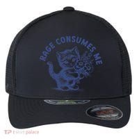Rage Consumes Me Cat Flower Cute Kitty Cat Meme Flexfit Unipanel Trucker Cap thumb 0
