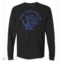 Rage Consumes Me Cat Flower Cute Kitty Cat Meme Comfort Colors Heavyweight Long Sleeve T-Shirt thumb 0