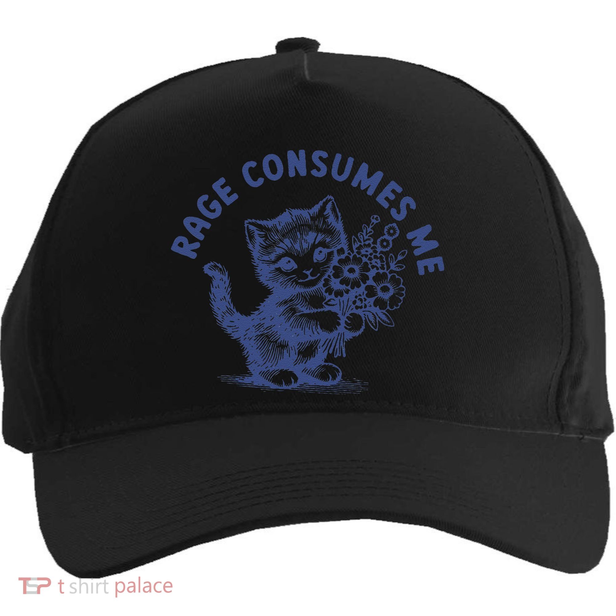 Rage Consumes Me Cat Flower Cute Kitty Cat Meme Five-Panel Snapback Cap