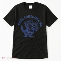 Rage Consumes Me Cat Flower Cute Kitty Cat Meme Tall T-Shirt thumb 0