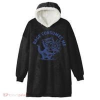 Rage Consumes Me Cat Flower Cute Kitty Cat Meme Hooded Wearable Blanket thumb 0