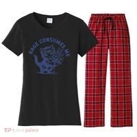 Rage Consumes Me Cat Flower Cute Kitty Cat Meme Women's Flannel Pajama Set thumb 0
