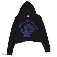 Rage Consumes Me Cat Flower Cute Kitty Cat Meme Crop Fleece Hoodie thumb 0
