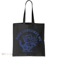 Rage Consumes Me Cat Flower Cute Kitty Cat Meme Tote Bag thumb 0