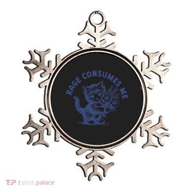 Rage Consumes Me Cat Flower Cute Kitty Cat Meme Ornament