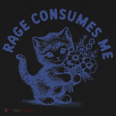 Rage Consumes Me Cat Flower Cute Kitty Cat Meme Ornament
