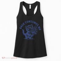 Rage Consumes Me Cat Flower Cute Kitty Cat Meme Women's Tank Top thumb 0