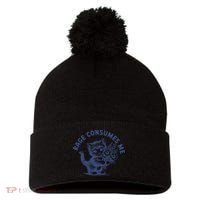 Rage Consumes Me Cat Flower Cute Kitty Cat Meme Pom Pom 12in Knit Beanie thumb 0