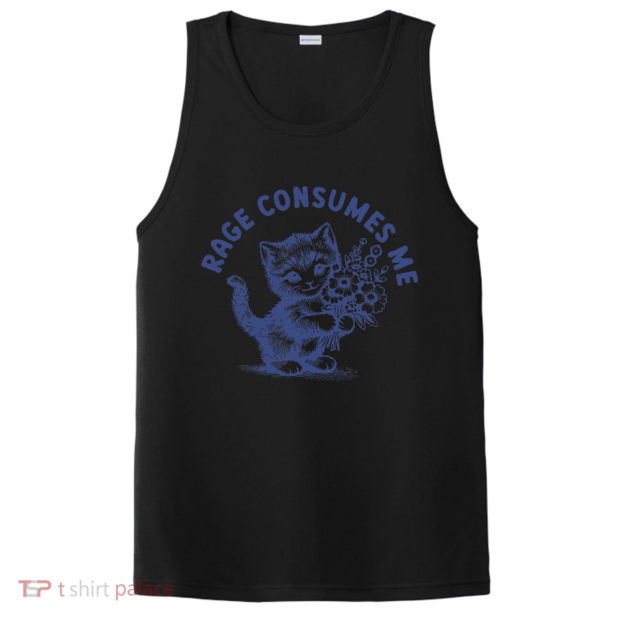Rage Consumes Me Cat Flower Cute Kitty Cat Meme PosiCharge Competitor Tank
