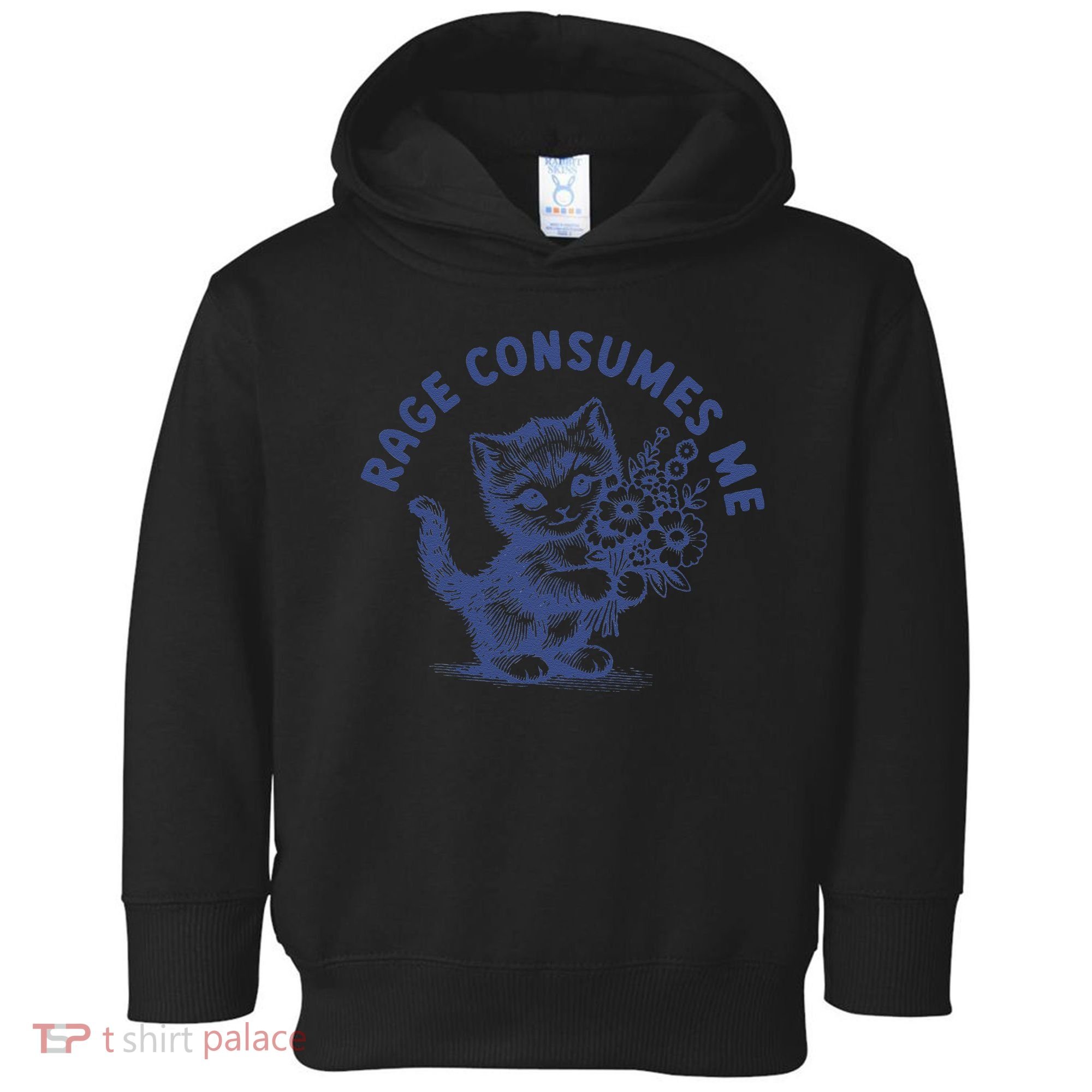 Rage Consumes Me Cat Flower Cute Kitty Cat Meme Toddler Hoodie
