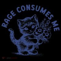 Rage Consumes Me Cat Flower Cute Kitty Cat Meme Tall Hoodie thumb 2