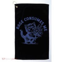 Rage Consumes Me Cat Flower Cute Kitty Cat Meme Golf Towel thumb 0