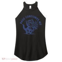 Rage Consumes Me Cat Flower Cute Kitty Cat Meme Women's Perfect Tri Rocker Tank thumb 0