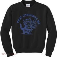 Rage Consumes Me Cat Flower Cute Kitty Cat Meme Kids Sweatshirt thumb 0