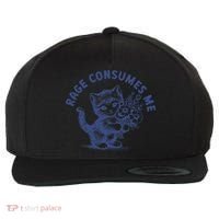 Rage Consumes Me Cat Flower Cute Kitty Cat Meme Wool Snapback Cap thumb 0