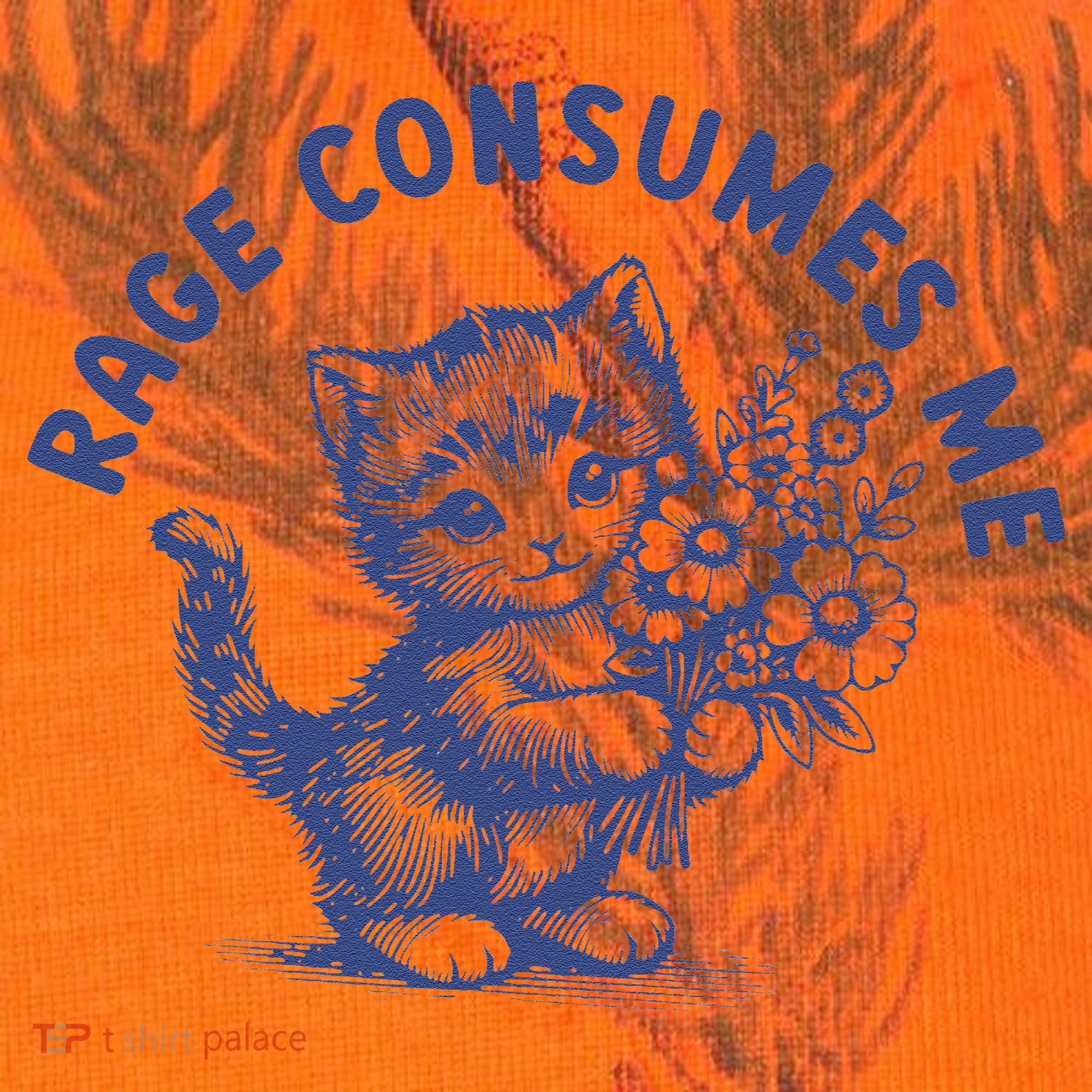 Rage Consumes Me Cat Flower Cute Kitty Cat Meme Kati Licensed 12" Camo Cuffed Beanie