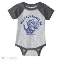 Rage Consumes Me Cat Flower Cute Kitty Cat Meme Infant Baby Jersey Bodysuit thumb 0