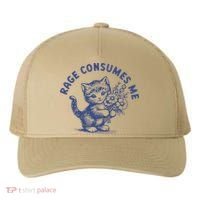 Rage Consumes Me Cat Flower Cute Kitty Cat Meme Yupoong Adult 5-Panel Trucker Hat thumb 0