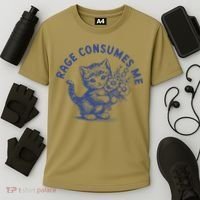 Rage Consumes Me Cat Flower Cute Kitty Cat Meme Cooling Performance Crew T-Shirt thumb 3