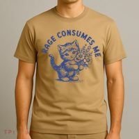 Rage Consumes Me Cat Flower Cute Kitty Cat Meme T-Shirt thumb 3