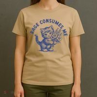 Rage Consumes Me Cat Flower Cute Kitty Cat Meme T-Shirt thumb 4