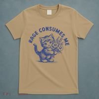 Rage Consumes Me Cat Flower Cute Kitty Cat Meme T-Shirt thumb 5