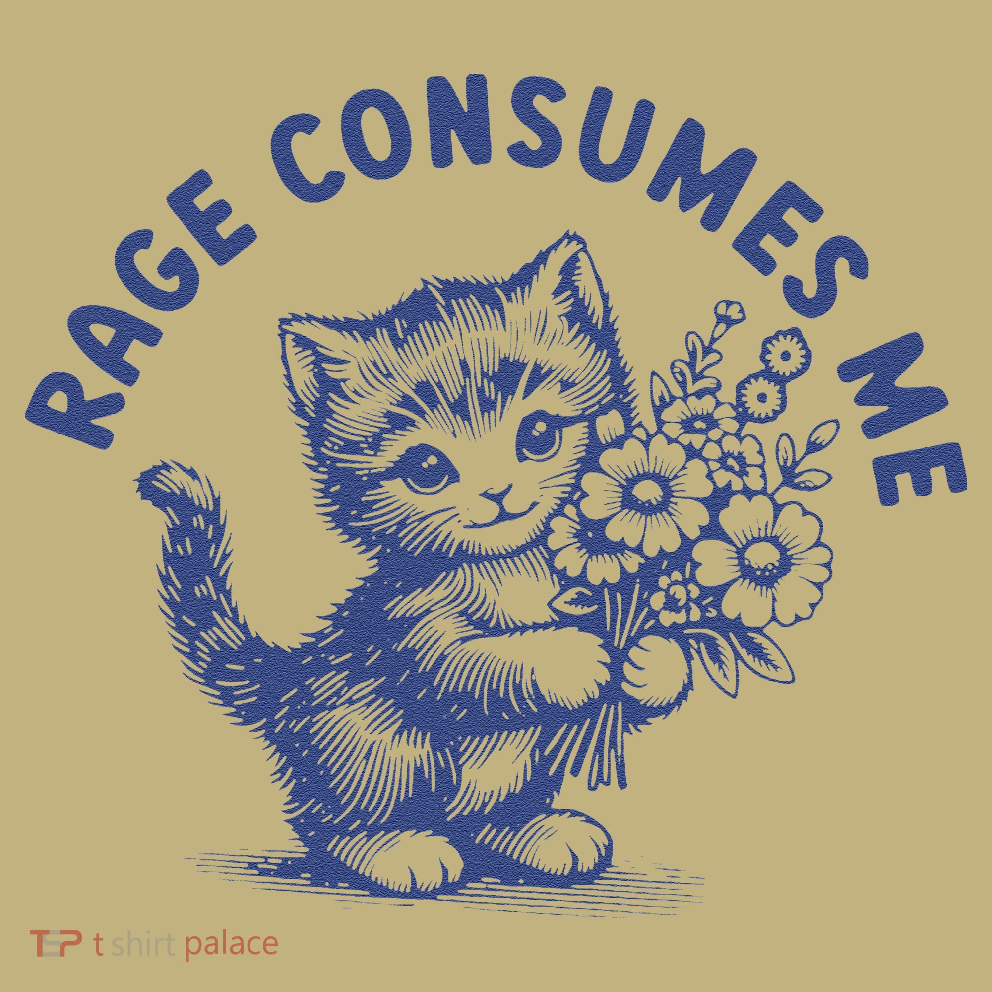 Rage Consumes Me Cat Flower Cute Kitty Cat Meme Tall Long Sleeve Shirt