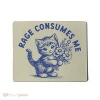 Rage Consumes Me Cat Flower Cute Kitty Cat Meme Mousepad thumb 0