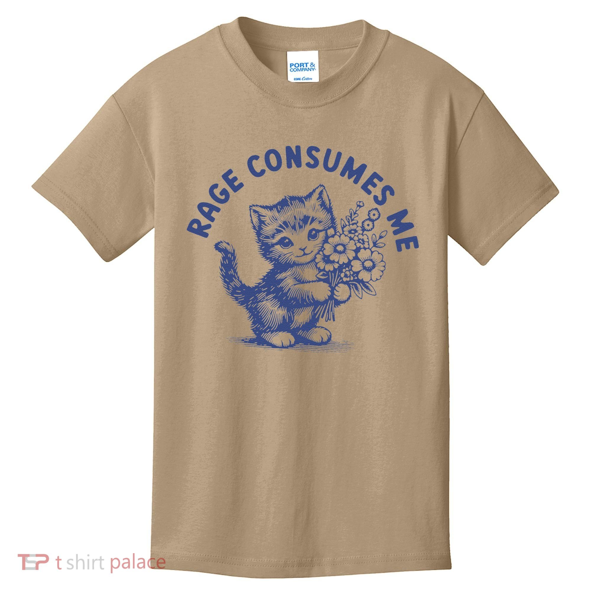 Rage Consumes Me Cat Flower Cute Kitty Cat Meme Kids T-Shirt