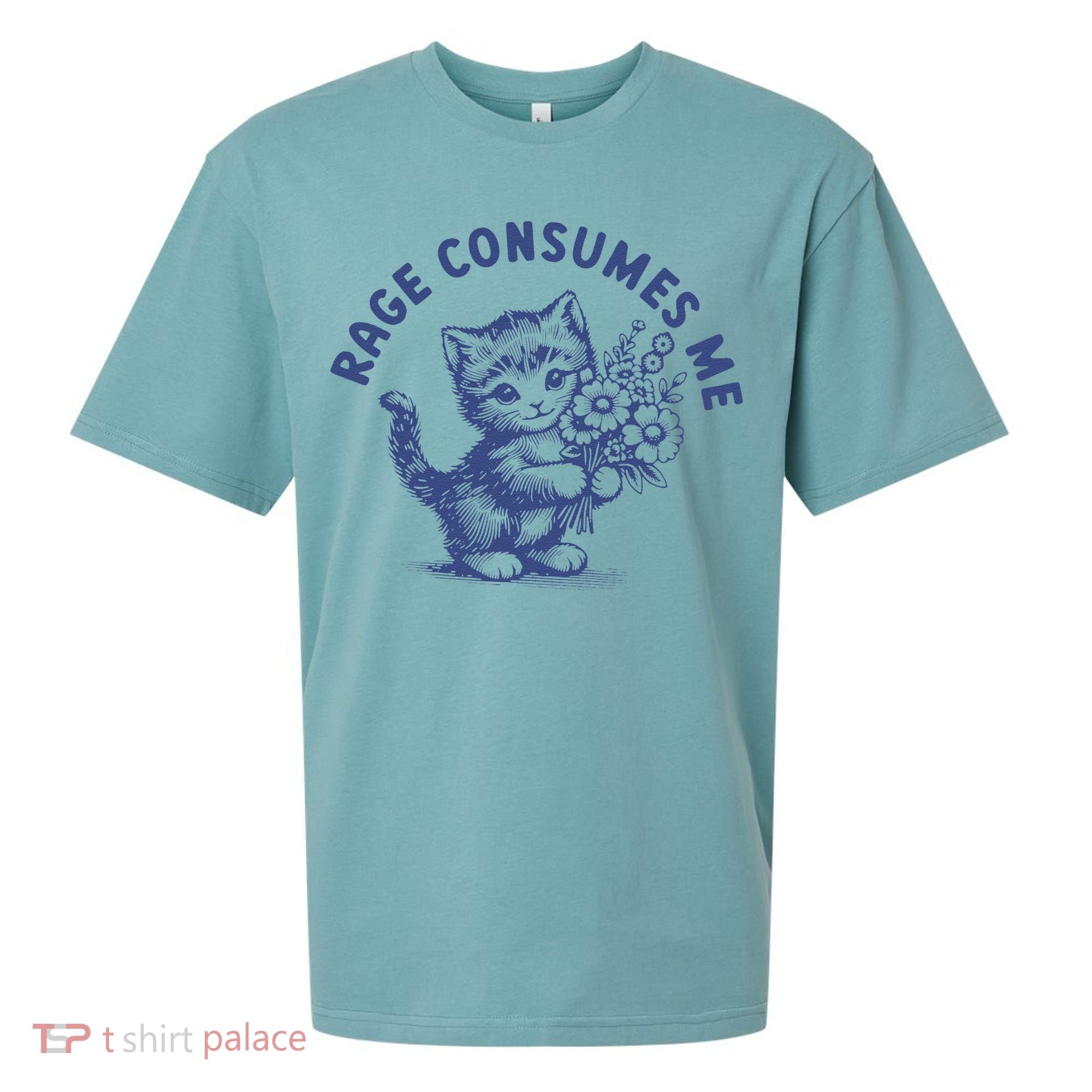 Rage Consumes Me Cat Flower Cute Kitty Cat Meme Sueded Cloud Jersey T-Shirt