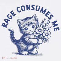 Rage Consumes Me Cat Flower Cute Kitty Cat Meme Comfort Colors Garment-Dyed Hooded Sweatshirt thumb 2