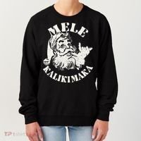 Retro Christmas Mele Kalikimaka Santa Claus Shaka Hawaii Women's Sweatshirt thumb 0