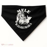 Retro Christmas Mele Kalikimaka Santa Claus Shaka Hawaii USA-Made Doggie Bandana thumb 0
