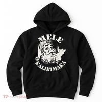 Retro Christmas Mele Kalikimaka Santa Claus Shaka Hawaii Hoodie thumb 0