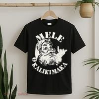 Retro Christmas Mele Kalikimaka Santa Claus Shaka Hawaii T-Shirt thumb 2