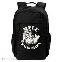 Retro Christmas Mele Kalikimaka Santa Claus Shaka Hawaii Backpack thumb 0